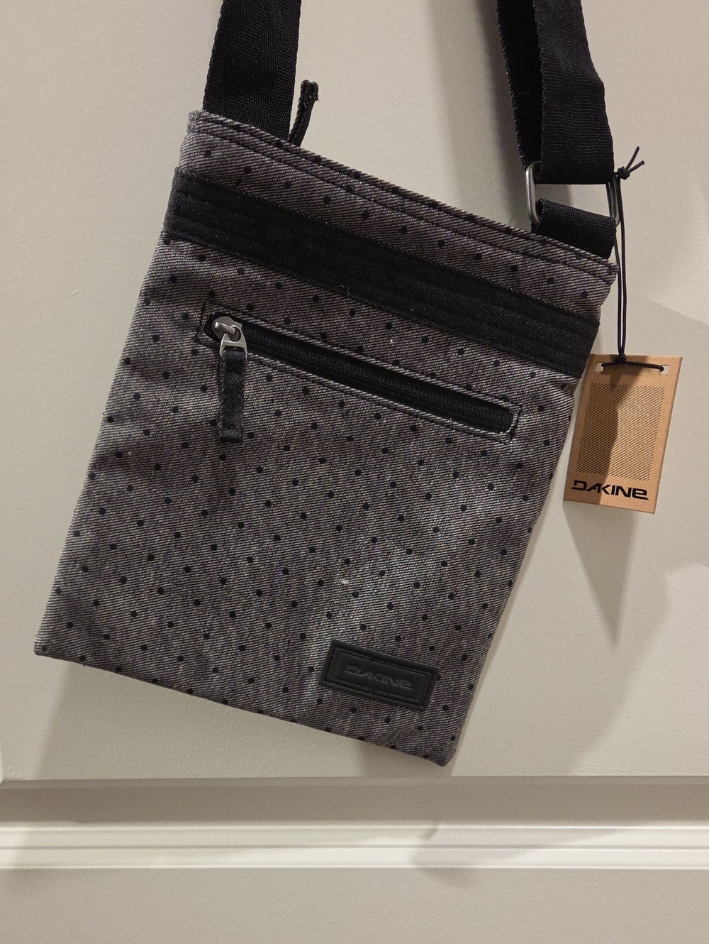 Dakine Charcoal Gray Polka-Dot Sling Bag